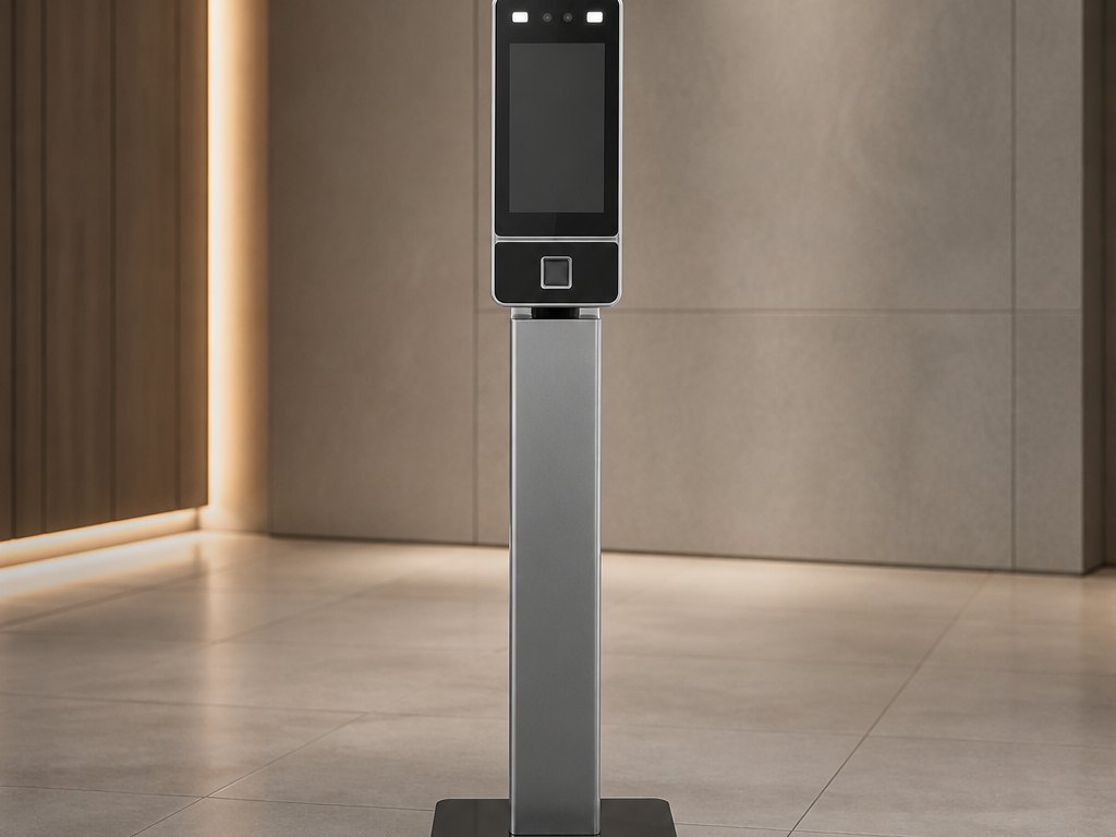 Pedestal-mounted lobby terminal