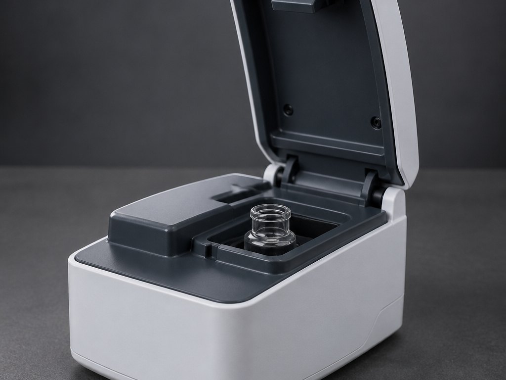 Sample chamber, lid open