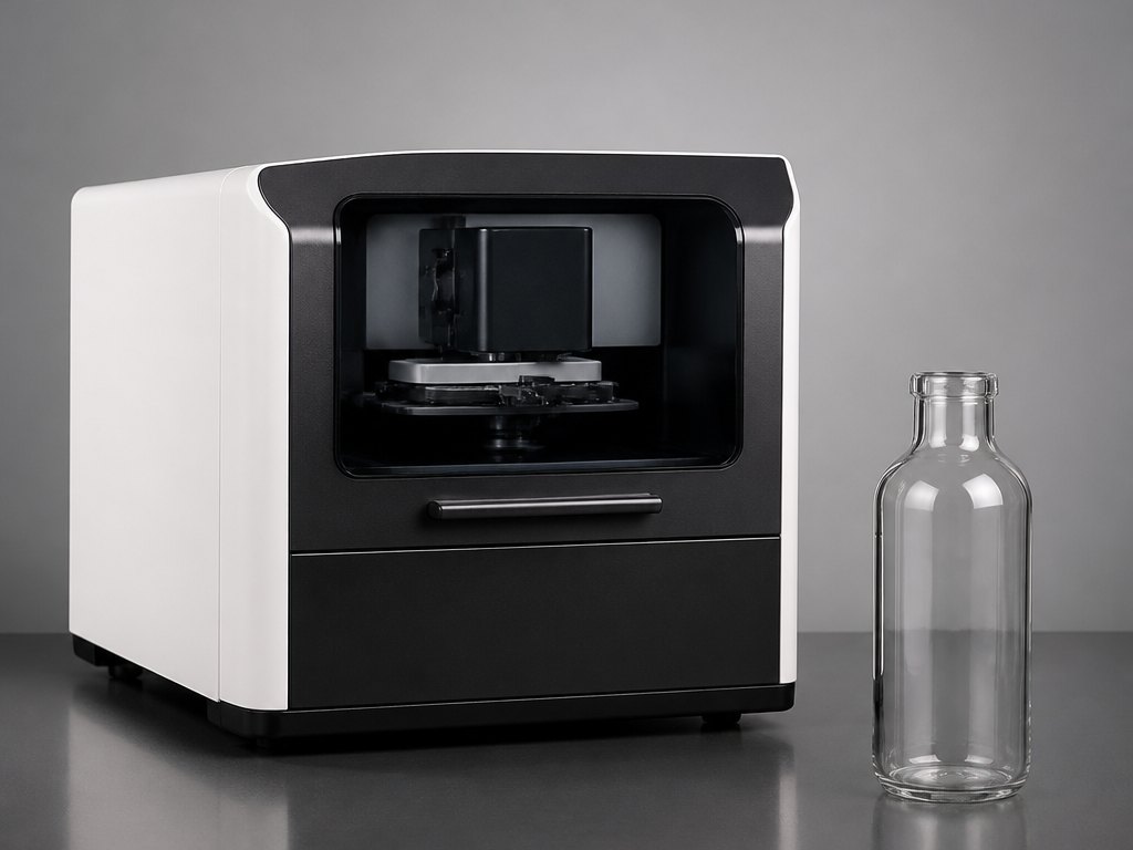 Tabletop scanner with sample bottle