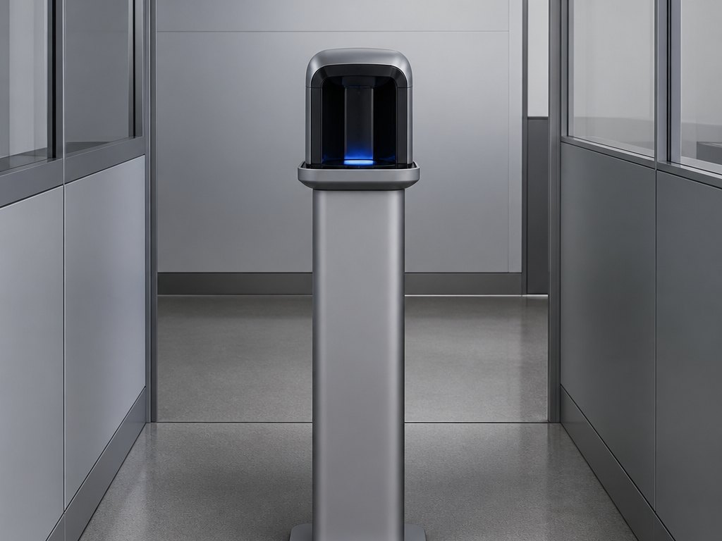 Pedestal-mounted checkpoint unit