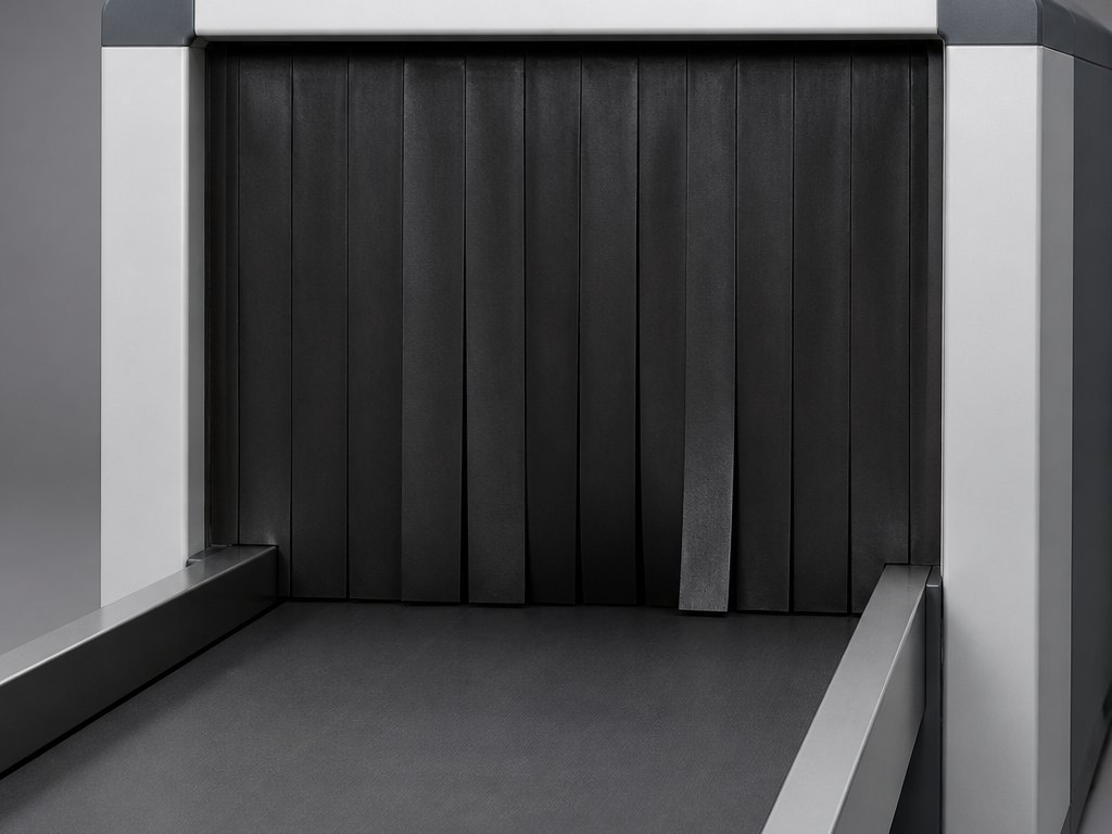 Tunnel entry curtain and belt