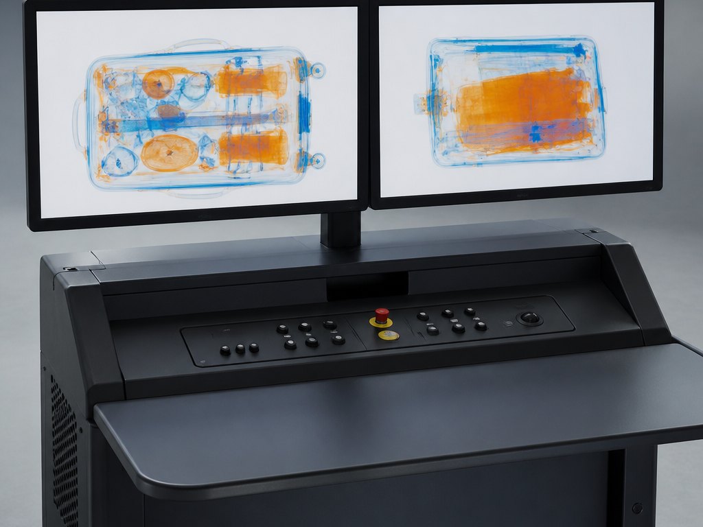 Dual-monitor screening console