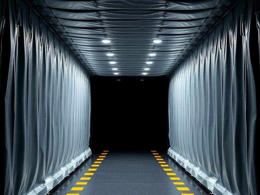 Lead-curtain tunnel entry